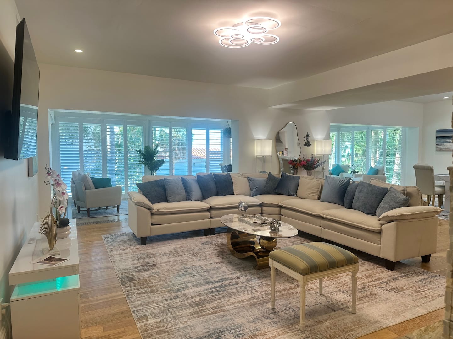 The living room at the Sanibel villa