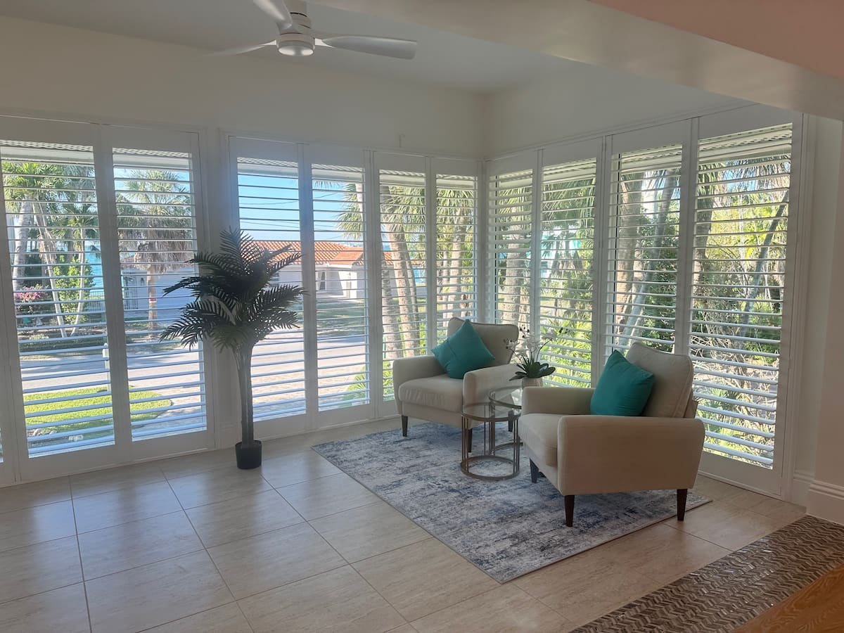 The Florida room at the Sanibel villa